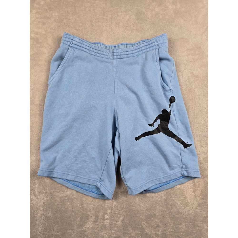 Jordan Sweat Basketball Shorts Mens Medium Blue Jumpman Logo Fleece 884280 *Read